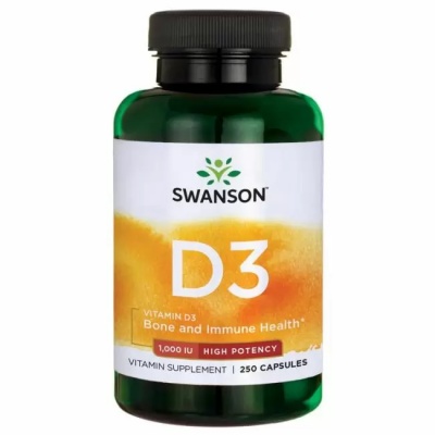 Витамины Swanson Vit D3 Hi-Pot  25 mcg 250 капсул