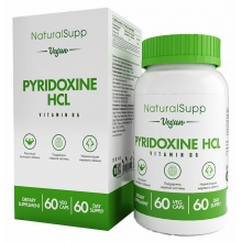 Витамины NaturalSupp Vitamin B6 PYRIDOXINE HCL  6 мг 60 капсул